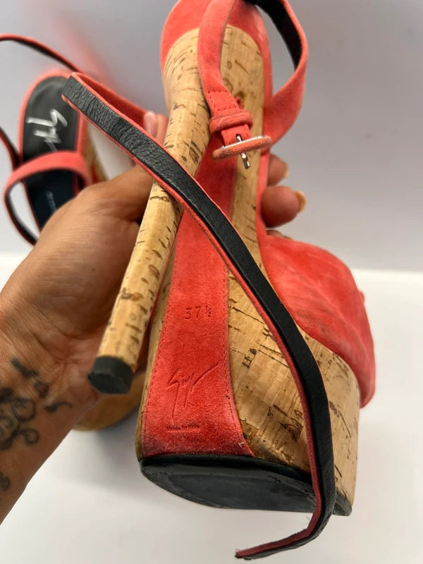 Giuseppe Zanotti Cork Platform Heels - 37.5