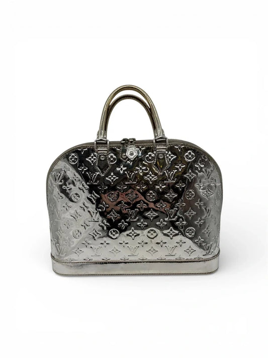 Louis Vuitton Alma Handbag Monogram Miroir PVC Silver