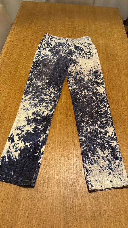 Cavalli Navy Cow Print Jeans - M