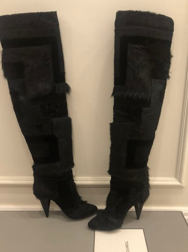 Tom Ford Patchwork Runway Boots - 39