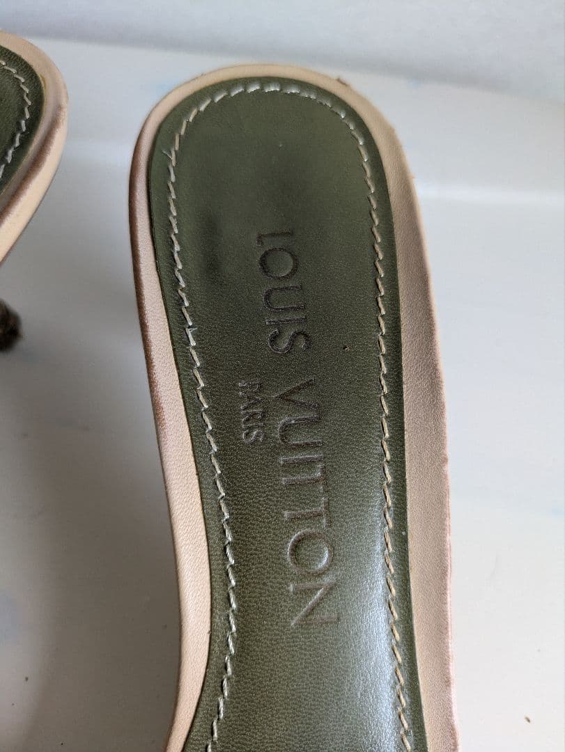Louis Vuitton Khaki Denim Mules  - 37
