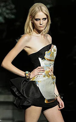 Roberto Cavallì Spring 2009 18th-Century Porcelain-Print Dress - S/M