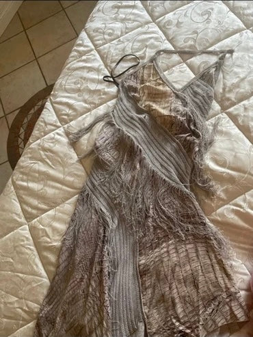 Roberto Cavalli Ss2011 Croc Fringe Dress - IT 44/ L