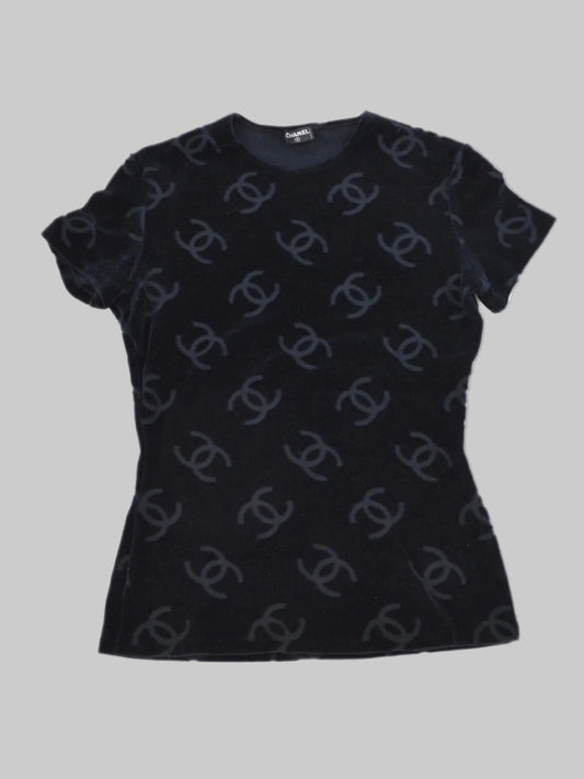 Chanel 1996 Velour T-Shirt - M/L