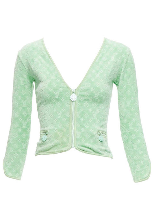 Louis Vuitton by Marc Jacob’s Velour Cardigan Top - L