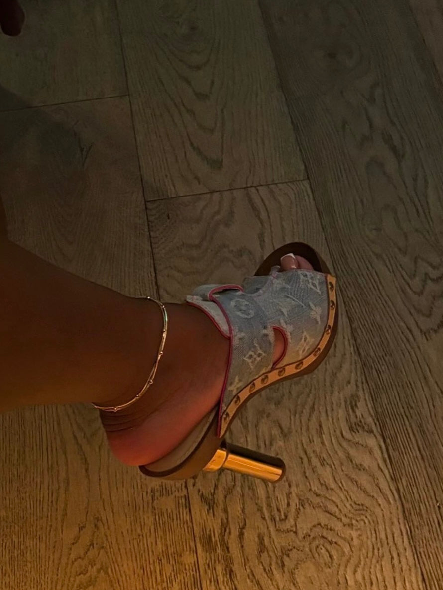 Louis Vuitton Denim Heels - 38.5/39