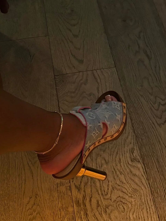 Louis Vuitton Denim Heels - 38.5/39