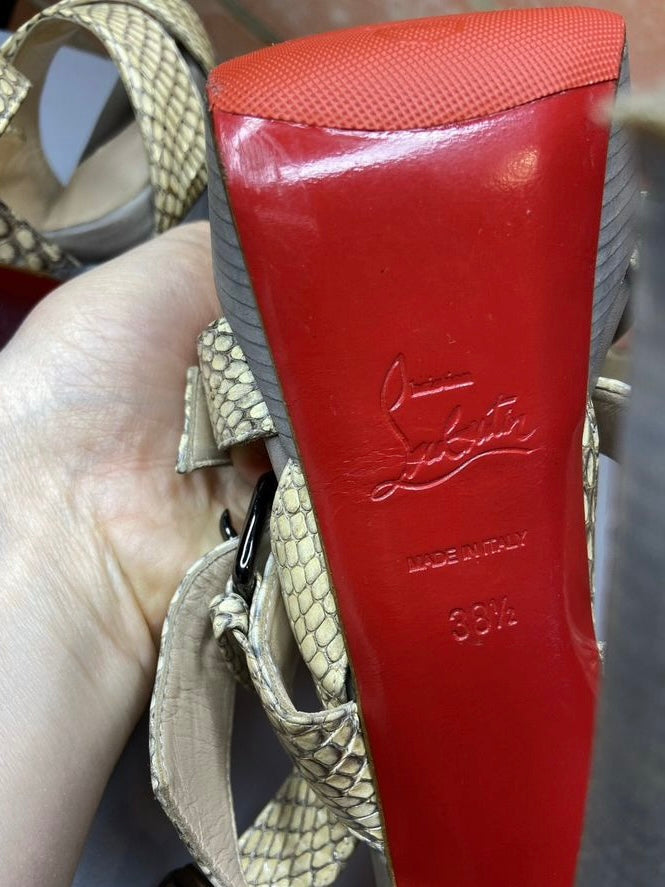 Christian Louboutin Python Gladiator Heels - 38.5