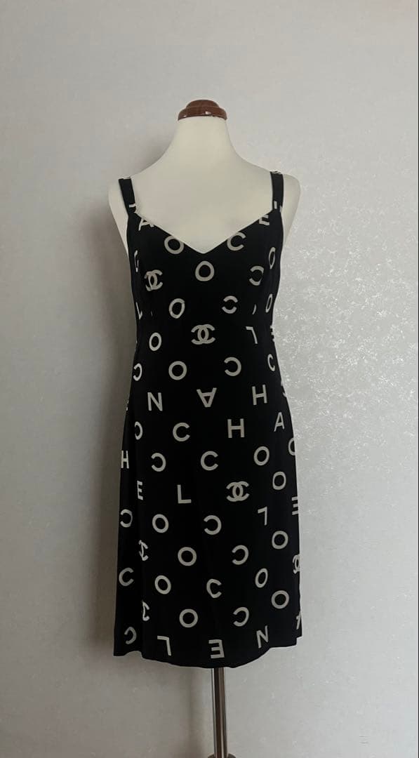 Chanel S/S 1997 CC Logo Mini Dress with Matching Scarf/Headscarf - S/M