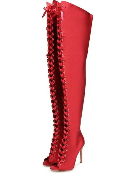 Gianvito Rossi Marie Satin Lace Up Boots Brand New - 39
