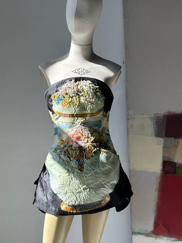 Roberto Cavallì Spring 2009 18th-Century Porcelain-Print Dress - S/M