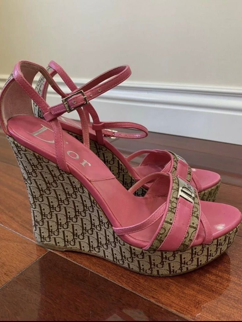 Dior Monogram Wedges - 38/38.5