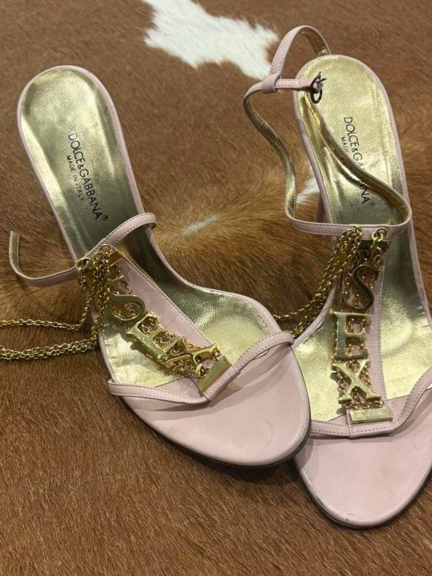 Dolce Gabbana 2003 “SEX” Heel Pink Brand New  - 41