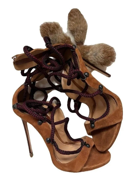 Dsquared2 Riri Heels with Fur Tassels - 38