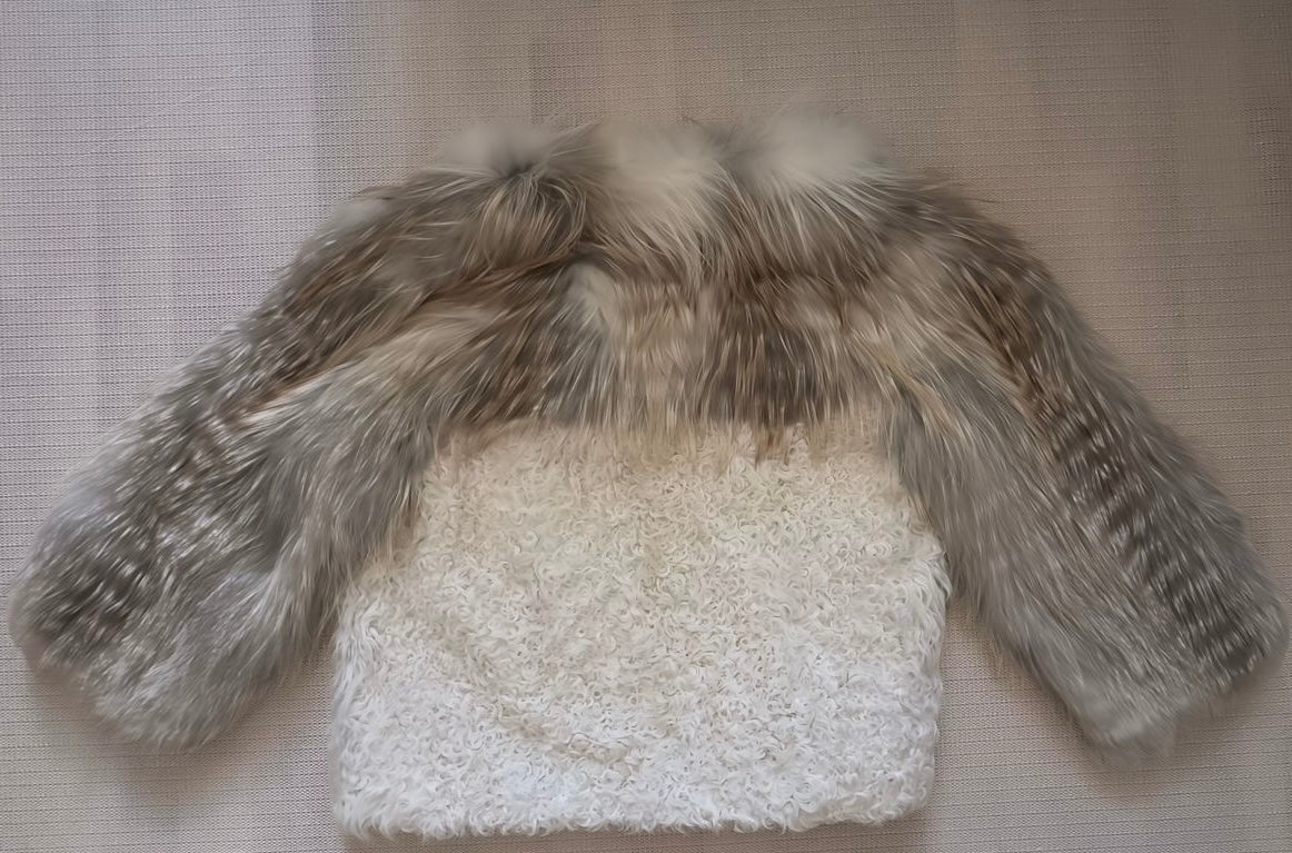 Dior Shearling & Grey Fur Cape/Coat - M