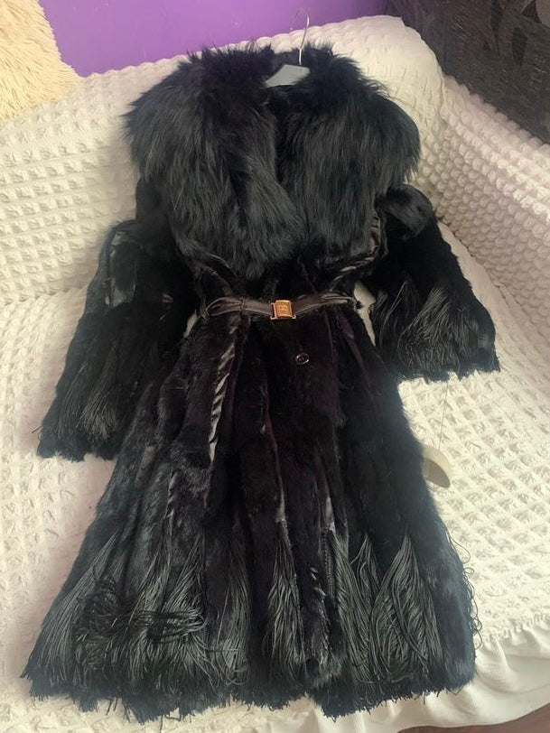 Cavalli Fur Belted Coat - S/M