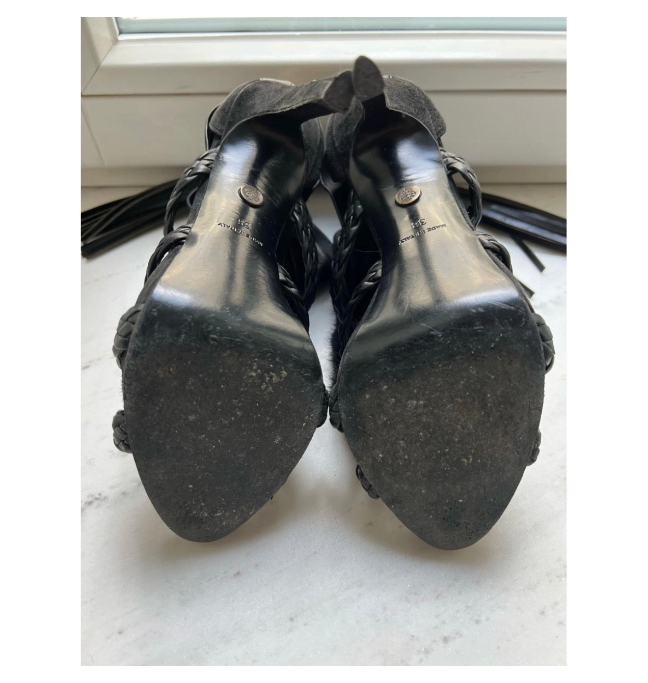 Emilio Pucci Fur Gladiator Heels - 38