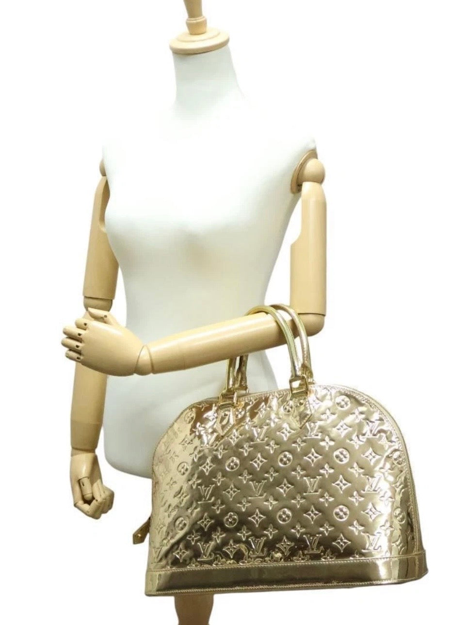 Louis Vuitton Alma Handbag Monogram Miroir PVC Gold