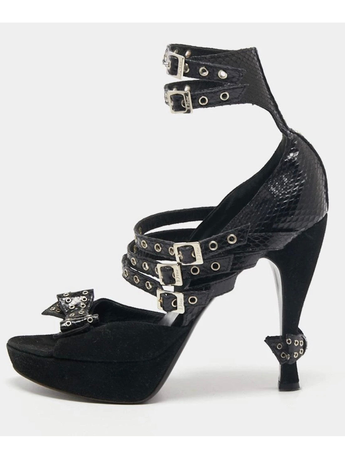 Dior Galliano 2003 Python Bow Heels - 39