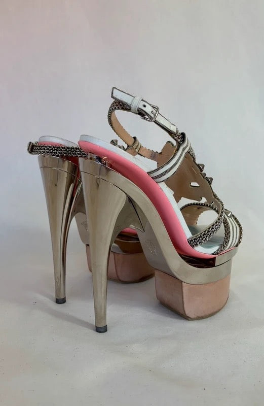 Versace 2010 Embellished Platform Pumps - 38