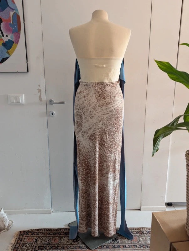 Jean Paul Gaultier Spring 2001 Silk Strapless Constellation Dress - M/L