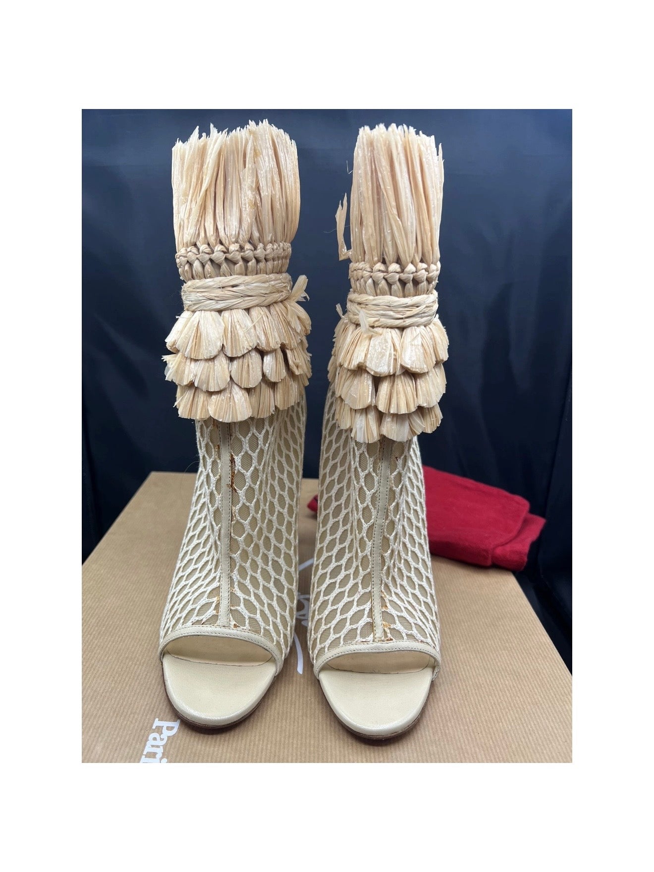Christian Louboutin So Baker Raffia Boots Brand New - 40