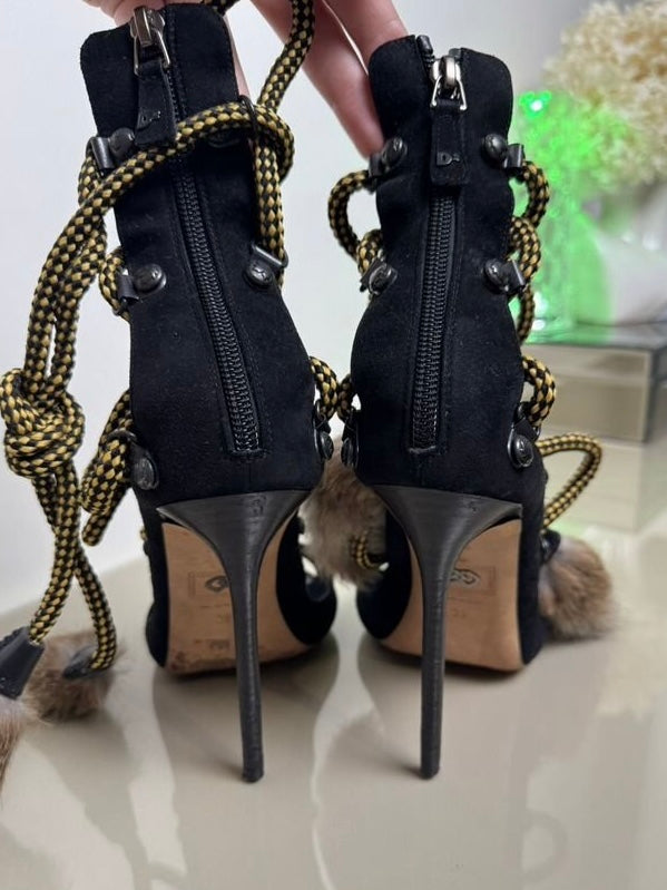 Dsquared2 Riri Lace Up Fur Heels - 39