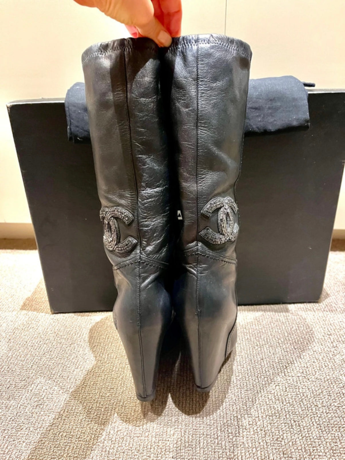 Chanel CC Logo Diamanté Boots - 36