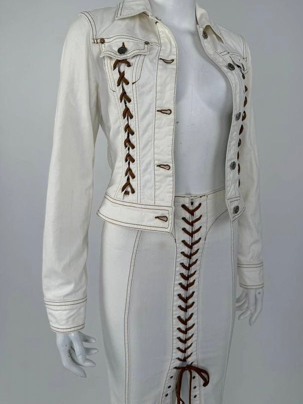 Dolce & Gabbana Lace Up Denim Set - XS