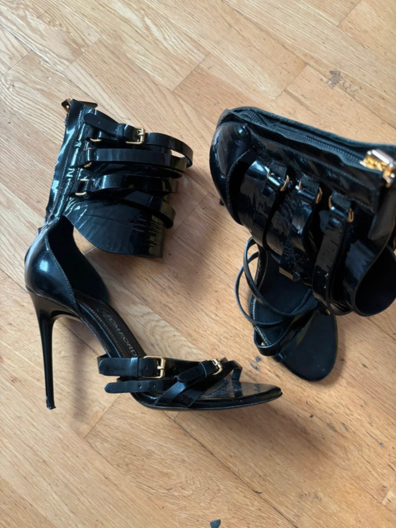 Tom Ford Gladiator Patent Leather  Heels - 38