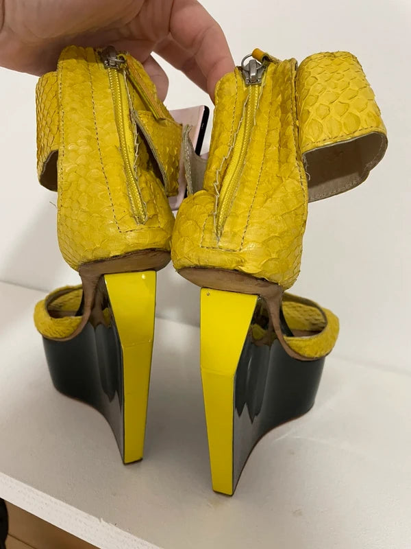 Giuseppe Python Strap Wedges - 39