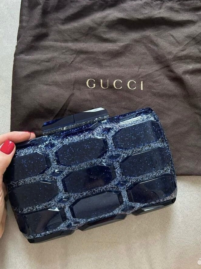 Gucci Aristographic Glittered Plexiglass evening clutch