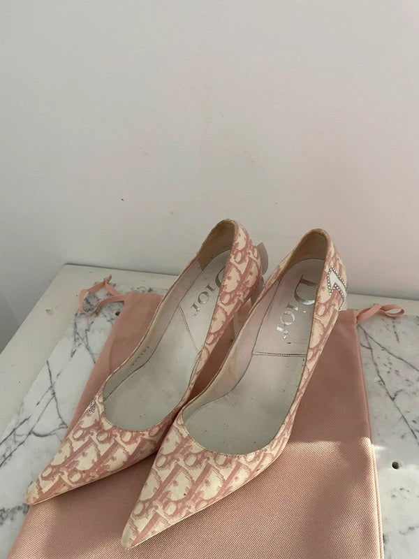 Dior Trotter Monogram Heels - 38