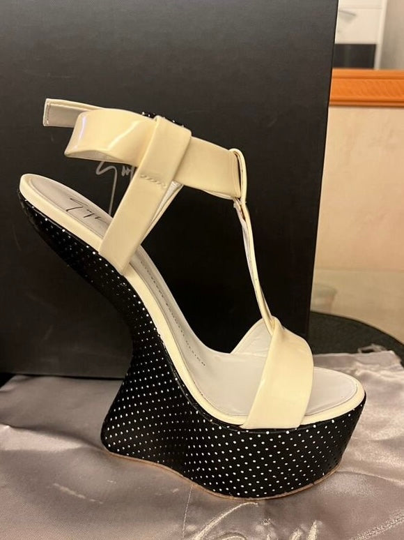 Giuseppe Zanotti Polka Dot T-strap Wedge Heel - 37.5