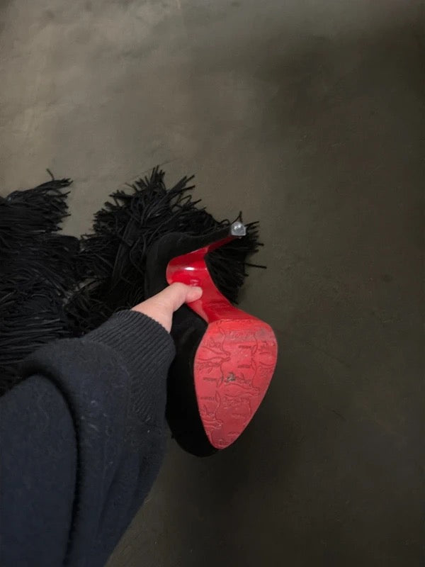 Christian Louboutin Tina Highness Fringe Boots - 36