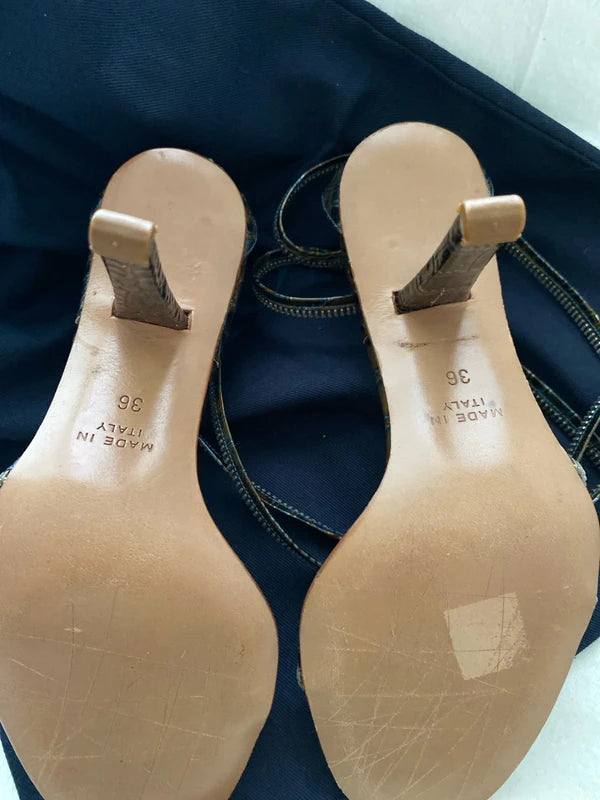 Dior Snakeskin Zip Asymmetric Heels Brand New - 36