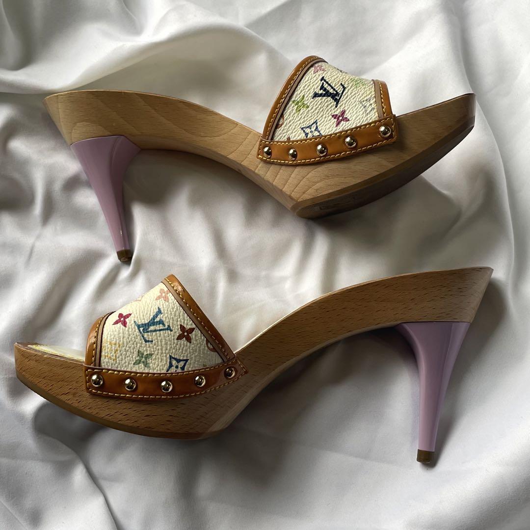 Louis Vuitton X Takashi Murakami Wooden Clog Heels - 35.5/36