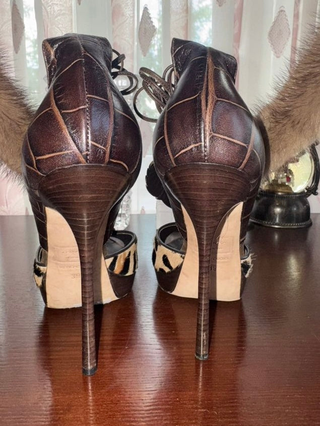 Dsquared2 Squirrel Fur & Pony Hair Heel - 39