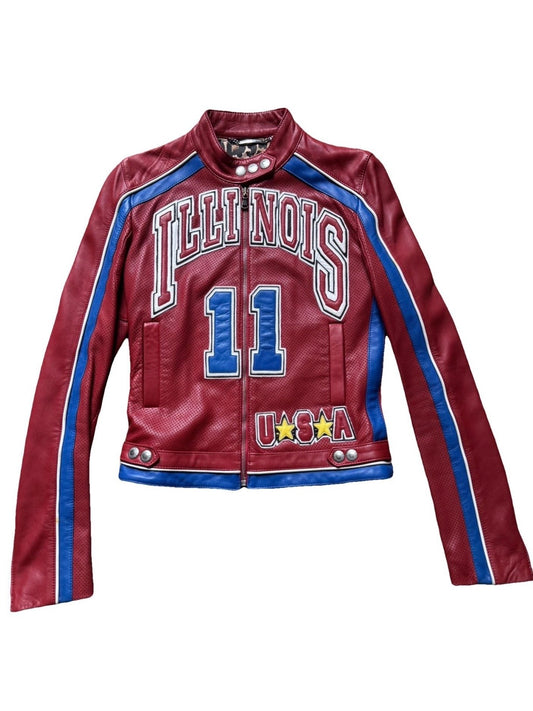 Dolce & Gabbana S/S 2001 red leather "Illinois" jacket - S/M