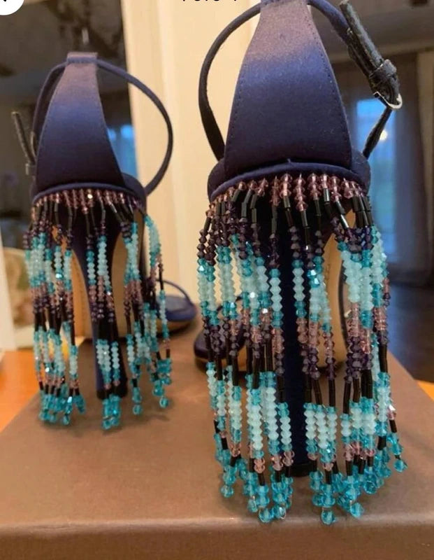Louis Vuitton 2011 Runway Beaded Chandelier Heels - 37.5