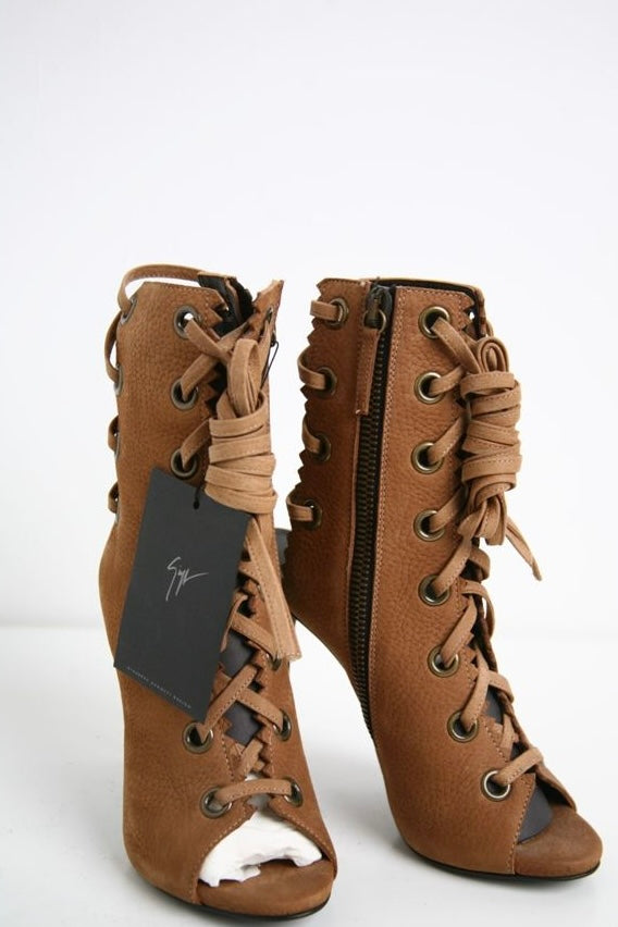 Giuseppe Zanotti Open Toe Lace Up Ankle Boots Brand New - 39