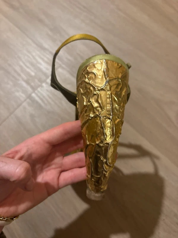 Louis Vuitton Gold Wedges - 38.5