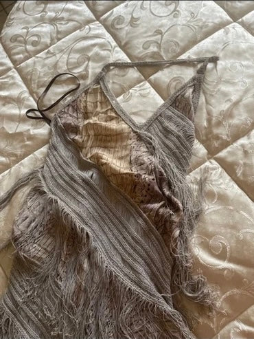 Roberto Cavalli Ss2011 Croc Fringe Dress - IT 44/ L