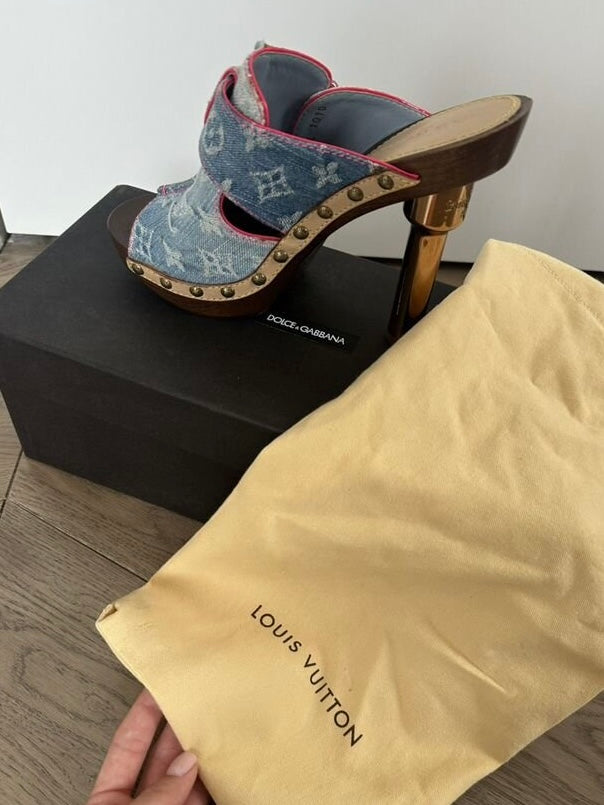 Louis Vuitton Denim Heels - 37/38