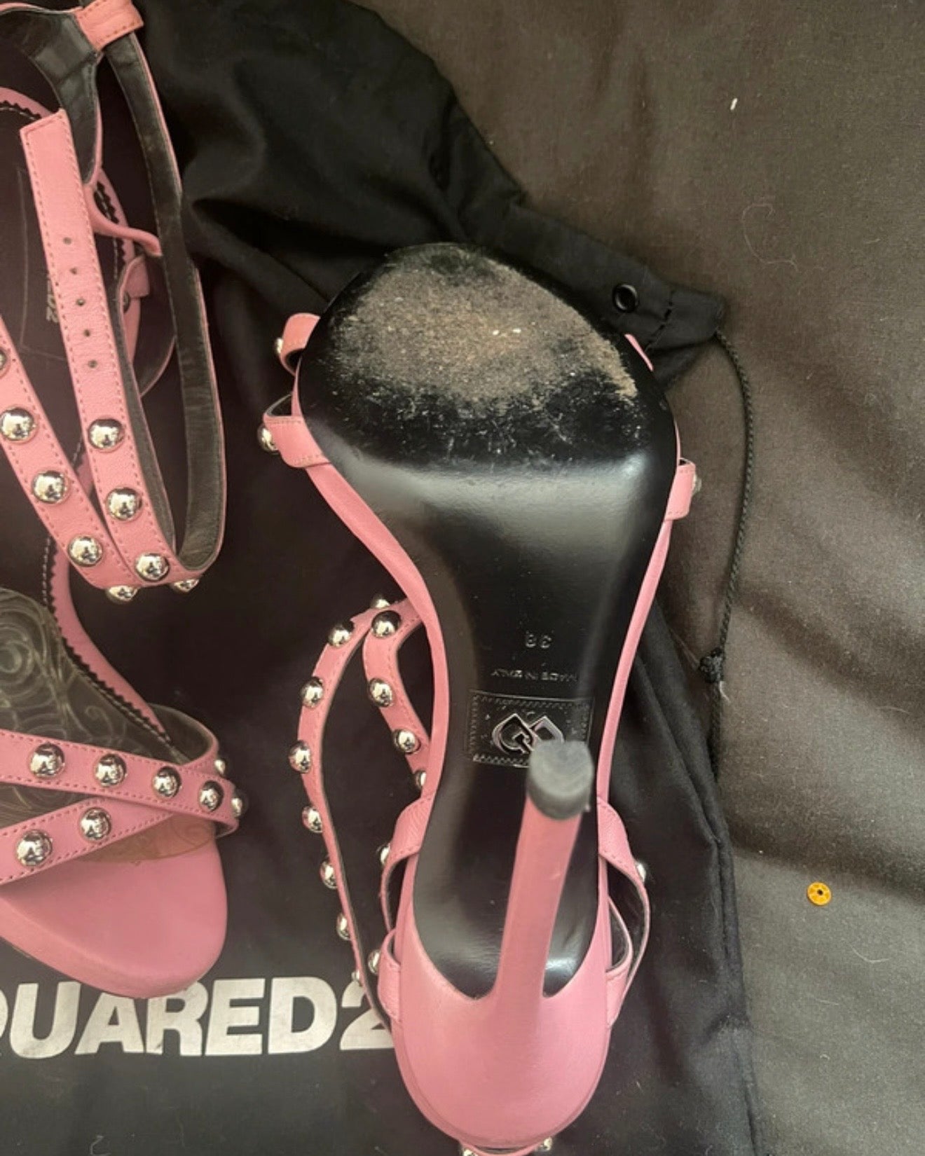 Dsquared2 Barbie Pink Studded Heels - 38