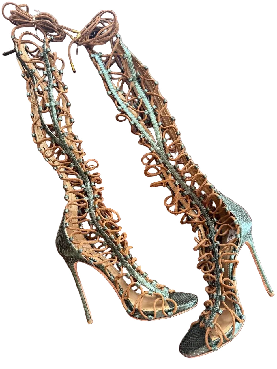 Dsquared2 Iridescent Python Rope Gladiator Heels Brand New - 39