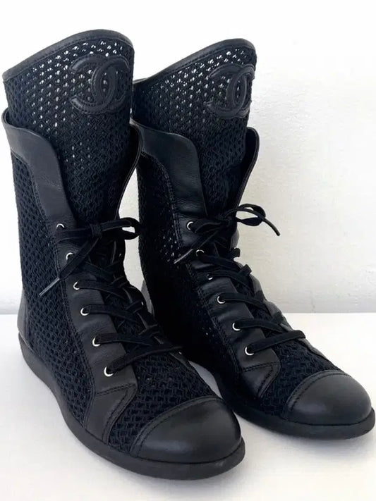Chanel Knit Mesh Ankle Boot - 38/38.5