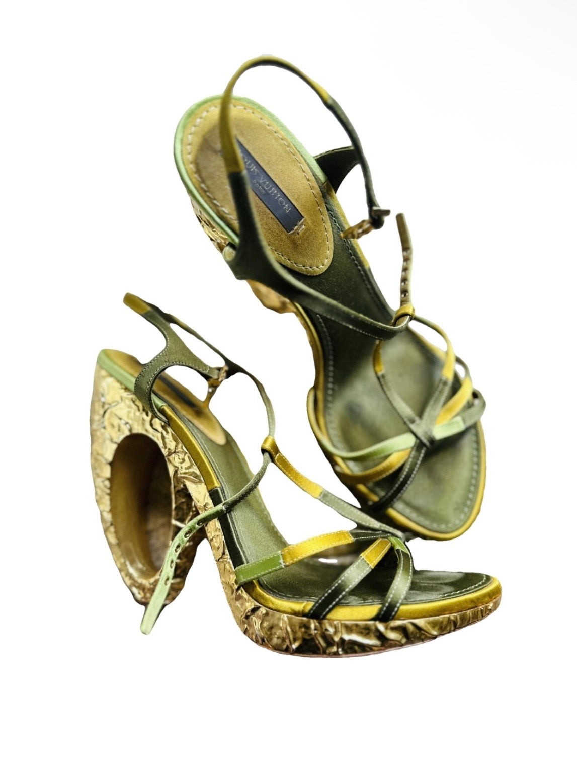 Louis Vuitton Gold Wedges - 38.5