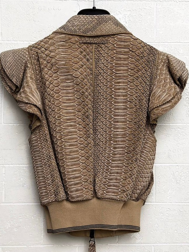 Jean Paul Gaultier SS 2007 Crocodile Zip Up Vest Jacket - S