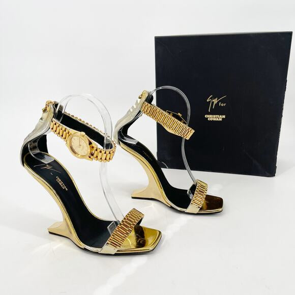 Giuseppe Zanotti x Christian Cowan Time Flies Watch Wedge Heels - 37.5